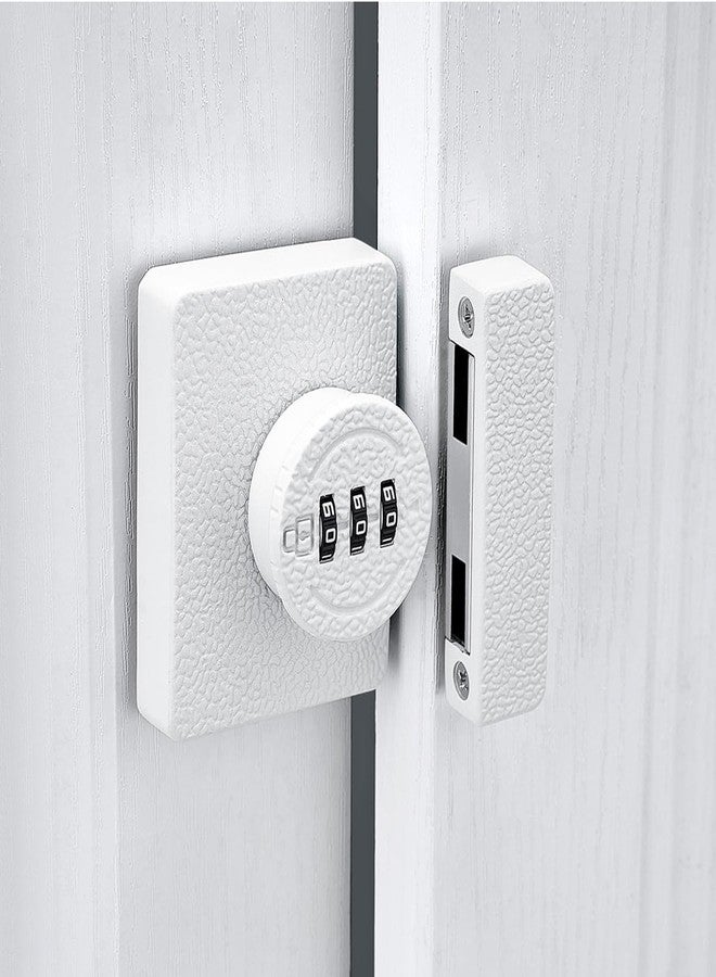 INIRET White Cabinet Lock,3 Digit Password Keyless,Anti Pry Mechanical Password Lock,Protect Privacy,for Drawer,Cabinets,Locker, Closet,Windows,Sliding Door,Bathroom,and Garden - Image 3