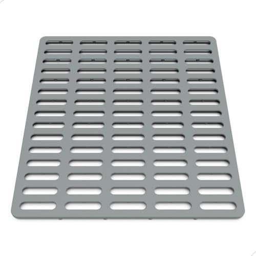 VELOVYO Sink Protector Mat, Kitchen Sink Protector, Silicone Mat, Dishwasher Safe, No Odor, Elevated Feet, 12.2” x 11.34” - Image 1