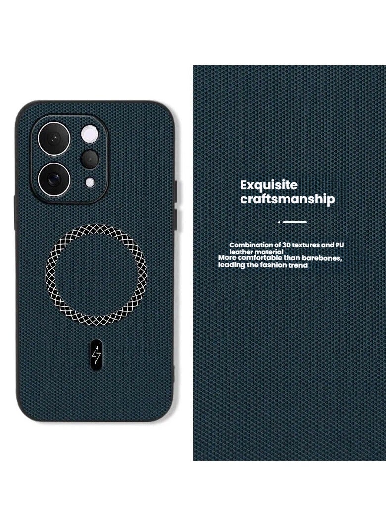 عام لجهاز VIVO V70 حافظة جلدية بنسيج مثلثي، غطاء واقٍ مغناطيسي مضاد للصدمات. - Image 4