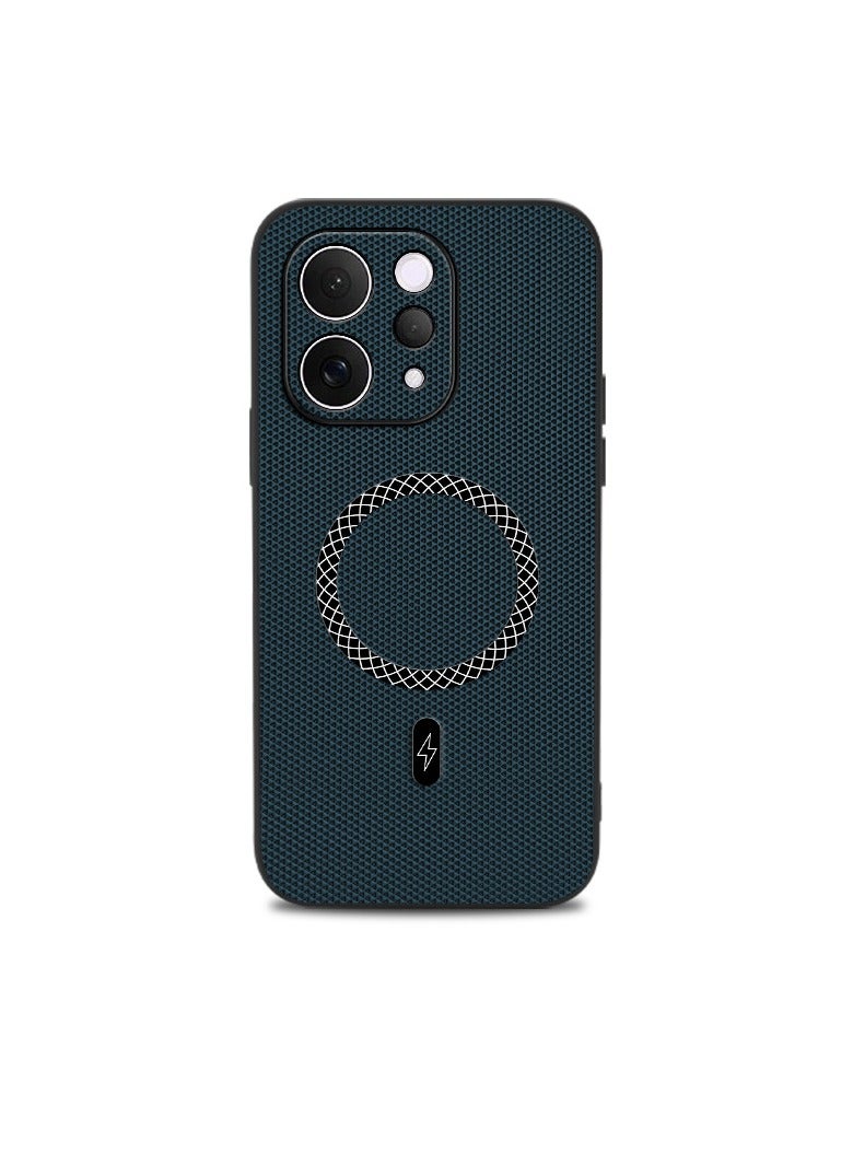 عام لجهاز VIVO V70 حافظة جلدية بنسيج مثلثي، غطاء واقٍ مغناطيسي مضاد للصدمات. - Image 1