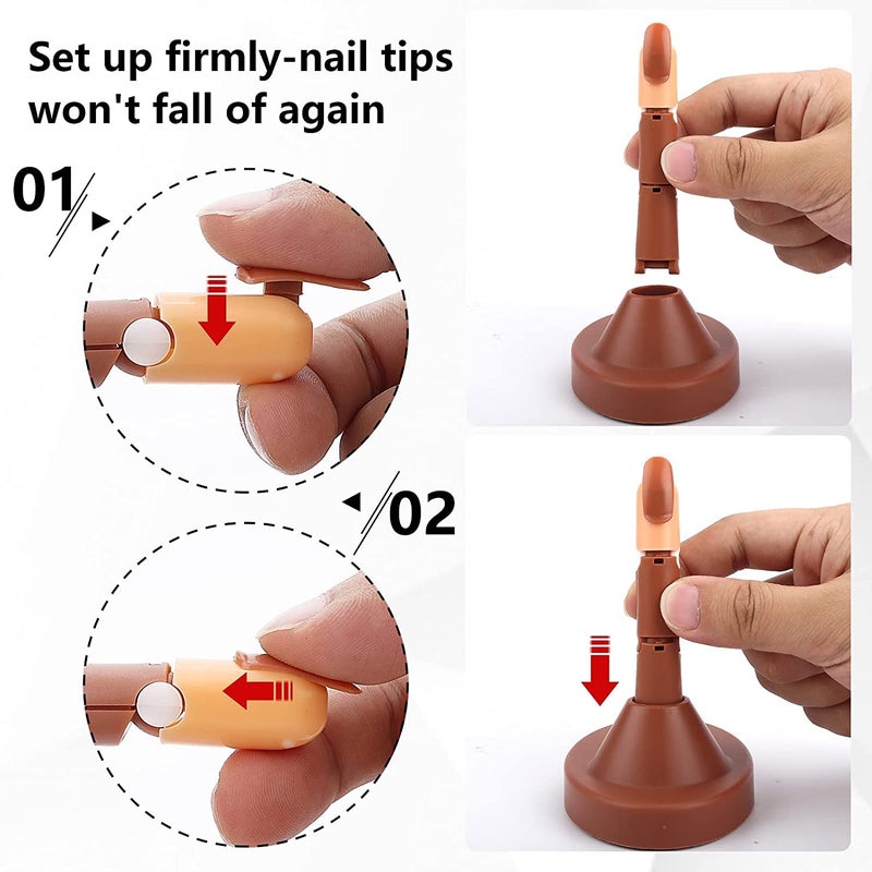 NAILWIND Nail Practice Fingers for Acrylic Nails 3 Nails for Practice Hand for Acrylic Training Fingers for Nail Art Beginners Fake Fingers with Nail for Hand Training - Image 4