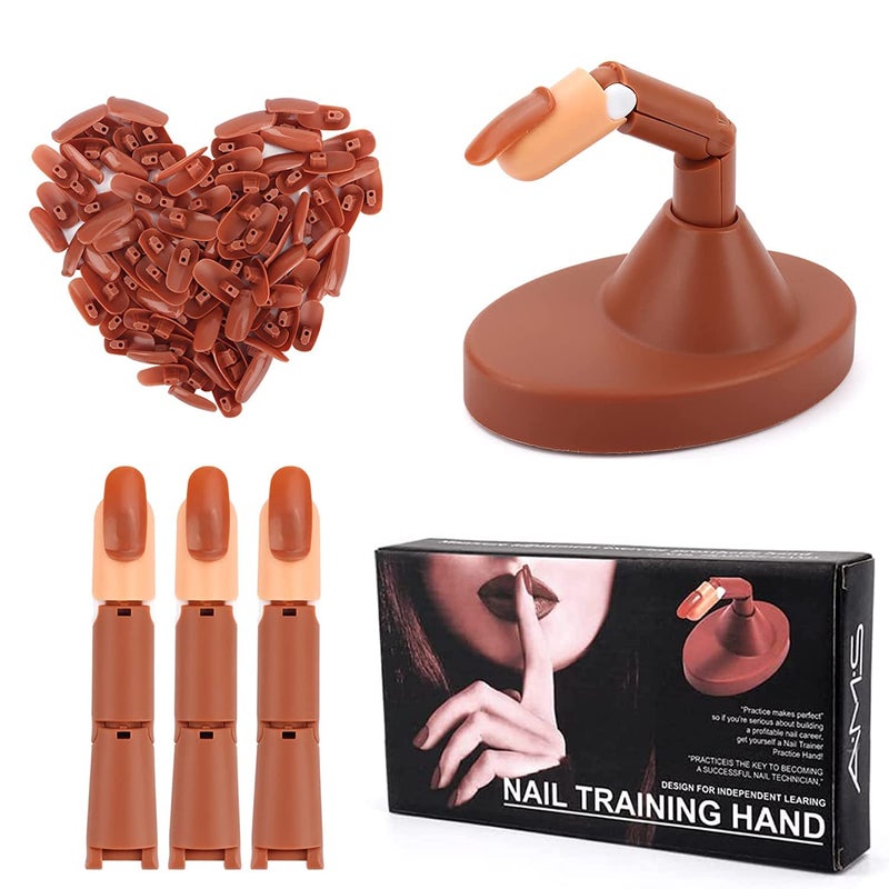 NAILWIND Nail Practice Fingers for Acrylic Nails 3 Nails for Practice Hand for Acrylic Training Fingers for Nail Art Beginners Fake Fingers with Nail for Hand Training - Image 1
