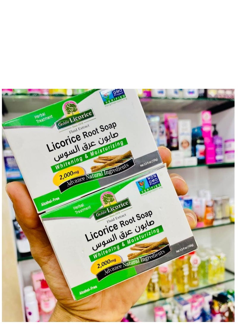Licorice Root Herbal Soap – Brightening & Moisturizing Bar for All Skin Types, 2 Pack (100g Each) – Enriched with Natural Extracts for Glowing Skin  - Image 3