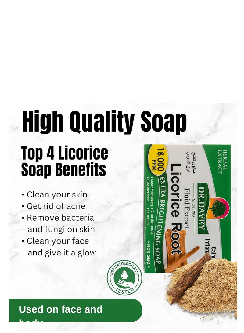 Licorice Root Herbal Soap – Brightening & Moisturizing Bar for All Skin Types, 2 Pack (100g Each) – Enriched with Natural Extracts for Glowing Skin  - Image 4