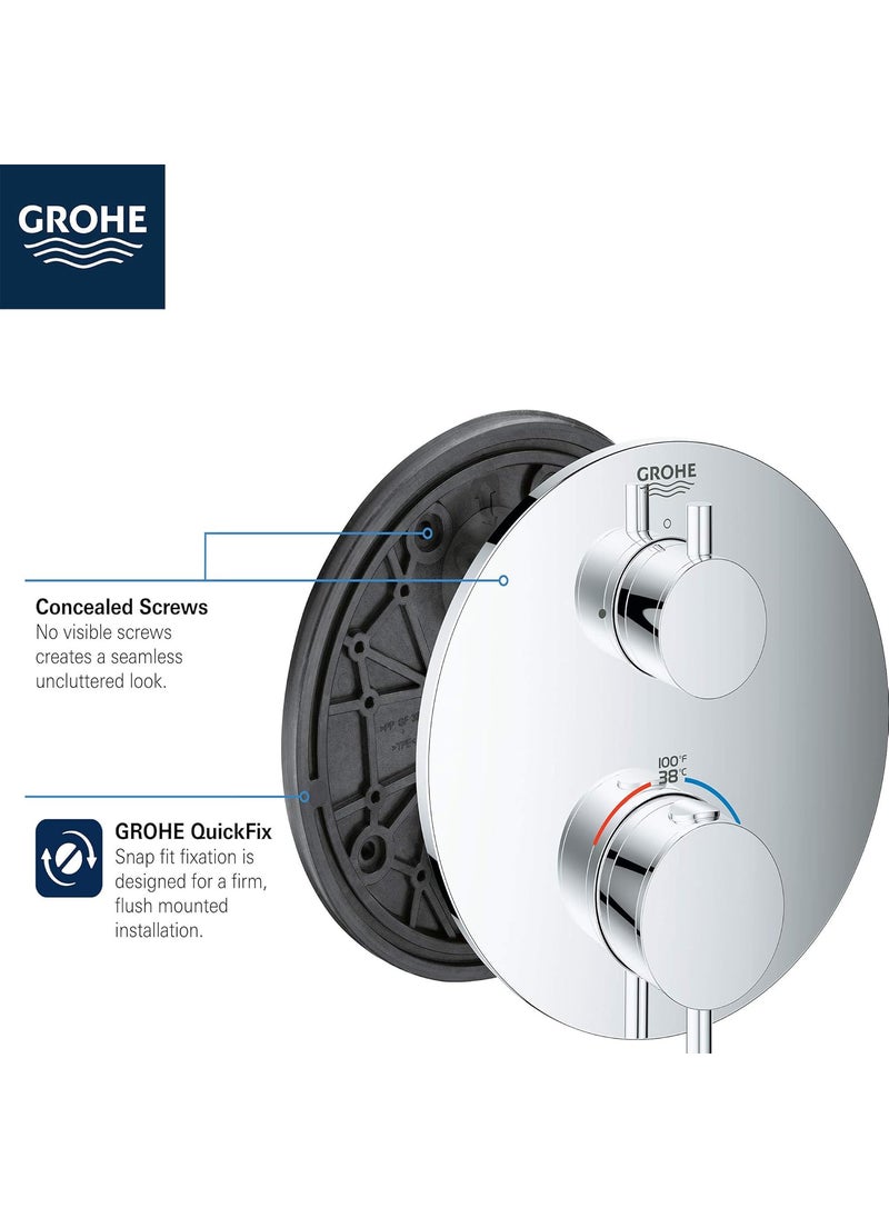 Grohe GROHE 24151003 Atrio Dual Function 2Handle Thermostatic Trim Starlight Chrome  - Image 4