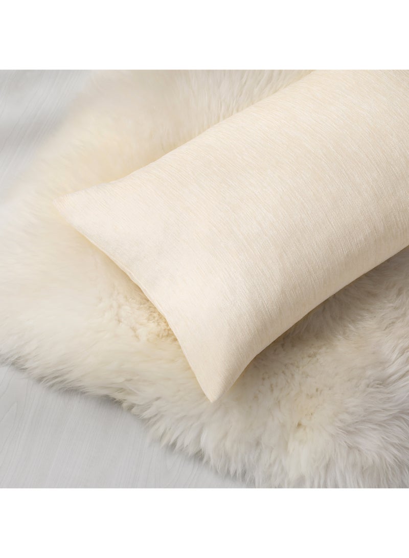 PHF 2 Piece 30cm x 50cm Lumbar Throw Pillow Covers, Rectangle Boho Decorative Covers with Zipper Closure, Cream - Image 2