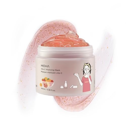 MIDHA VITA C VITALIZING MASK, 3.38fl.oz/100ml,Hydrating, Jelly Texture, Glow-Enhancing, Moisture boost, Daily Vitality Boosting, Soothing, Nourishing, Wash off Pack - Image 2