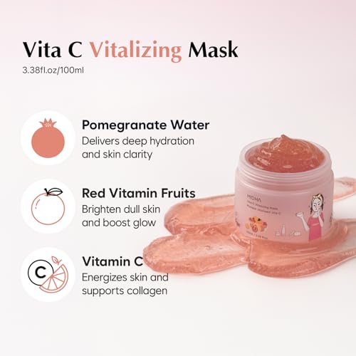 MIDHA VITA C VITALIZING MASK, 3.38fl.oz/100ml,Hydrating, Jelly Texture, Glow-Enhancing, Moisture boost, Daily Vitality Boosting, Soothing, Nourishing, Wash off Pack - Image 3