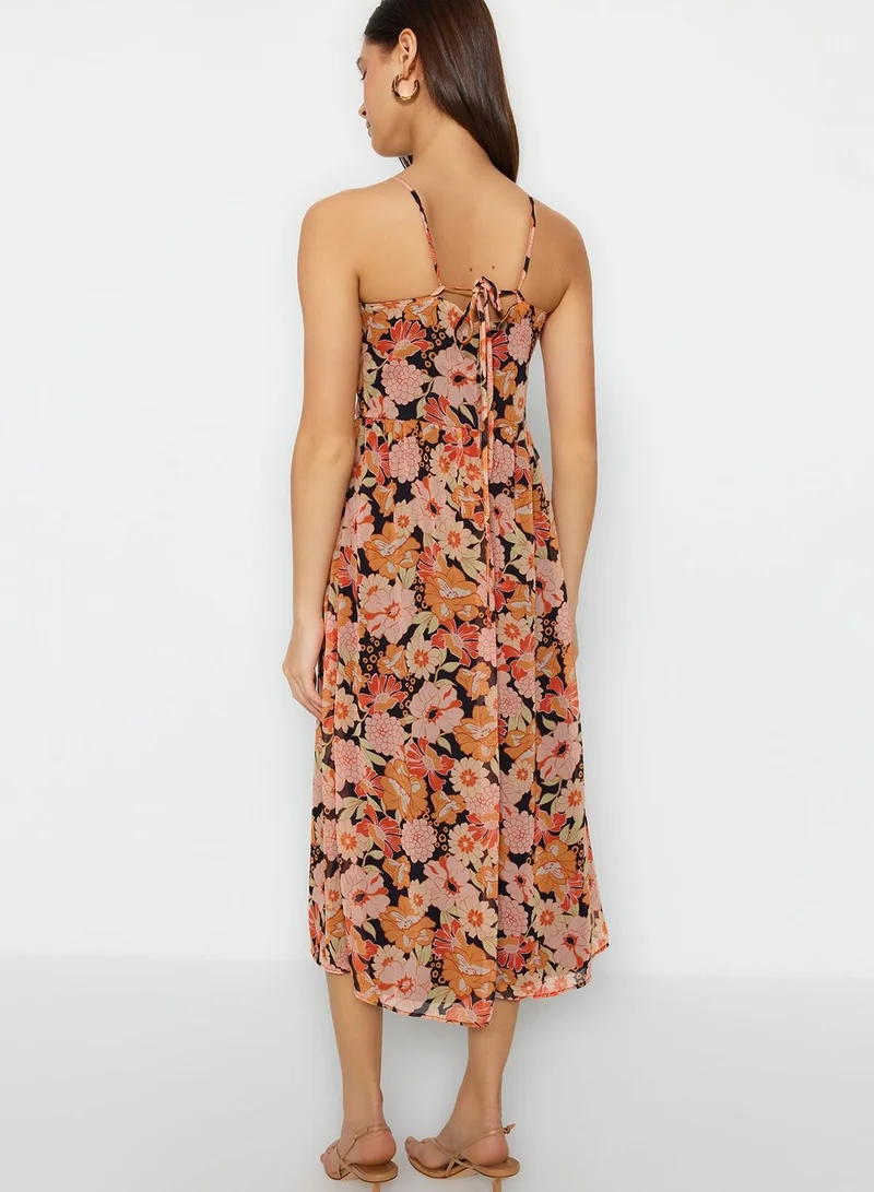 trendyol Floral Halter Midi Dress