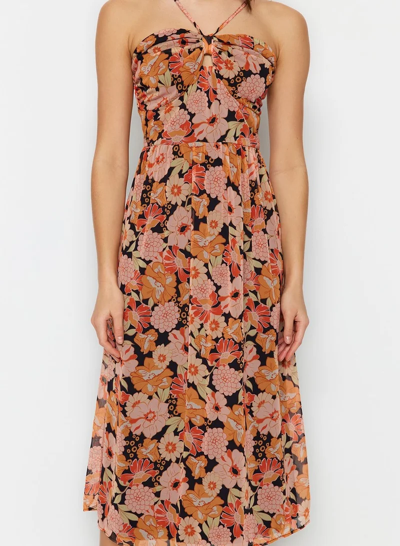 trendyol Floral Halter Midi Dress