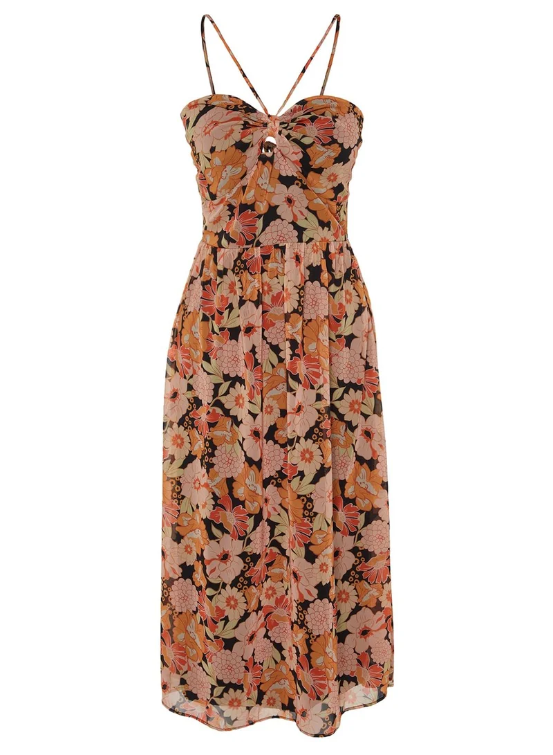 trendyol Floral Halter Midi Dress