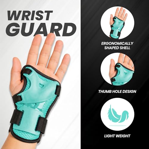 Jaspo SX 4 Protective Set Suitable for Age Group Upto 12 Years Old (Cyan, Large) - Image 5