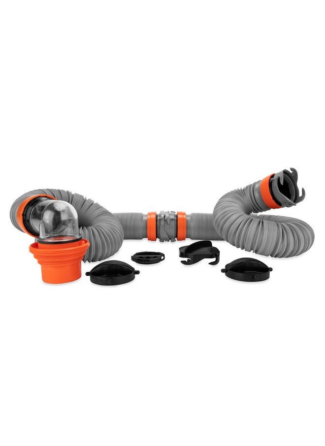 Camco Rhino X 20-Ft Camper/RV Sewer Hose Kit - (2) 10-Ft Heavy Duty RV Septic Hoses - Designed to Hold Shape & Stay in-Place - Includes 4-in-1 RV Adapter & 360° Swivel RV Sewer Hose Fittings (39390) - pzsku/ZCDC205306714F8C638BBZ/45/_/1740118280/b38208cd-b6b9-4ffe-a2fc-a0096a3ba63e