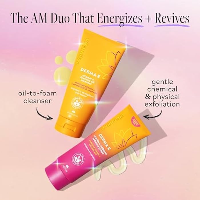 derma-e DERMA E Face Exfoliator, Vitamin C Whipped Radiance Polish, 4 Oz, Stabilized Vitamin C & Dual-Action Exfoliation to Help Brighten, Exfoliate & Protect Skin Barrier, Gentle Skin Care - Image 4