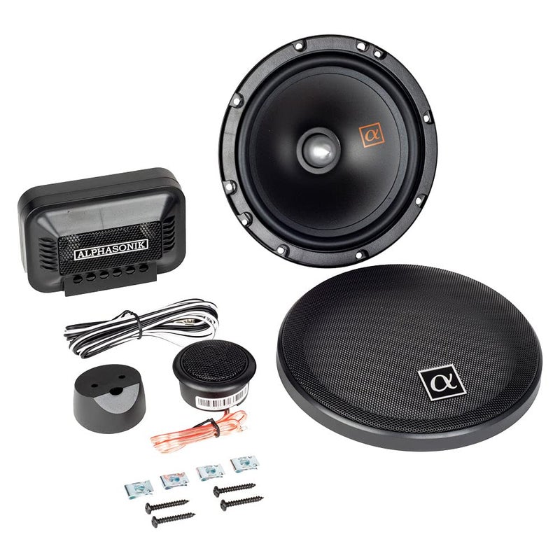 Alphasonik 1 Pair of NS650C Neuron Series 6.5" (360 Watts Max for The Pair) 180 Watts Max Per Component 2-Way Component Speaker Set with 1" Silk Dome Tweeter External Crossover Grilles Included - Image 2
