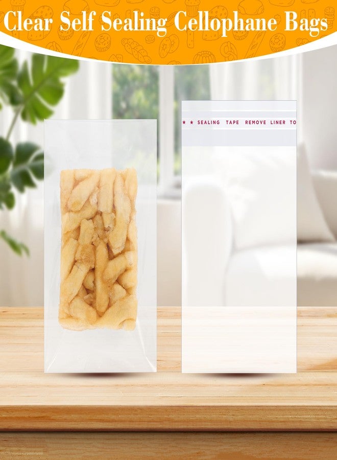 Miraclekoo 100 Pcs Clear Rice Krispie Treat Bags 3.5x6 Inch Self Seling Cellophane Bags for Rice Crispy, Cakesicle, Cookies - Image 5