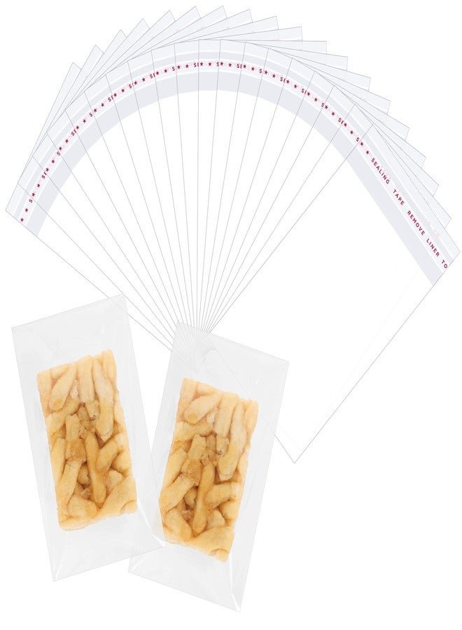 Miraclekoo 100 Pcs Clear Rice Krispie Treat Bags 3.5x6 Inch Self Seling Cellophane Bags for Rice Crispy, Cakesicle, Cookies - Image 1