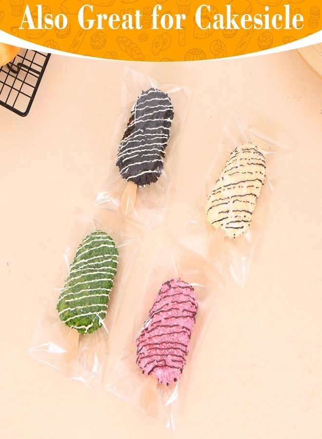Miraclekoo 100 Pcs Clear Rice Krispie Treat Bags 3.5x6 Inch Self Seling Cellophane Bags for Rice Crispy, Cakesicle, Cookies - Image 4