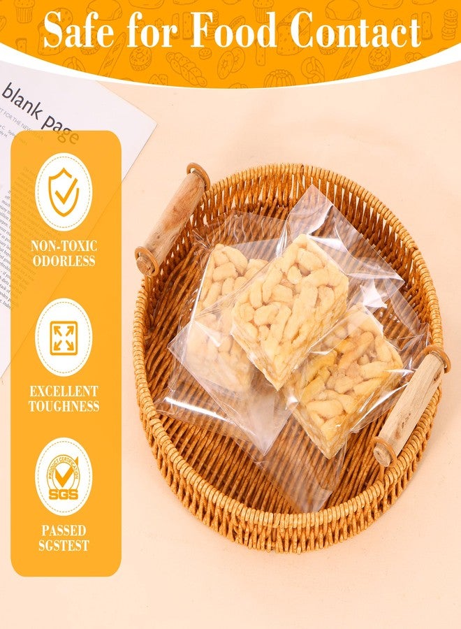 Miraclekoo 100 Pcs Clear Rice Krispie Treat Bags 3.5x6 Inch Self Seling Cellophane Bags for Rice Crispy, Cakesicle, Cookies - Image 3