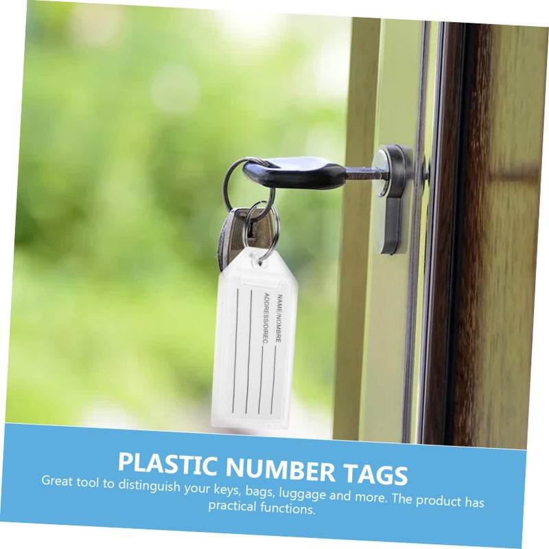 90 Pcs White Plastic Key Tags Luggage Identification Labels For Office And Hotel Use - Image 3