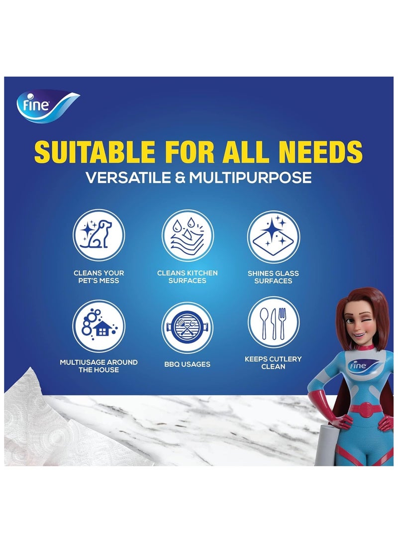 Fine Super Towel Pro, Highly Absorbent, Sterilized 3 Ply 60 Sheets (Pack Of 12) - Image 3