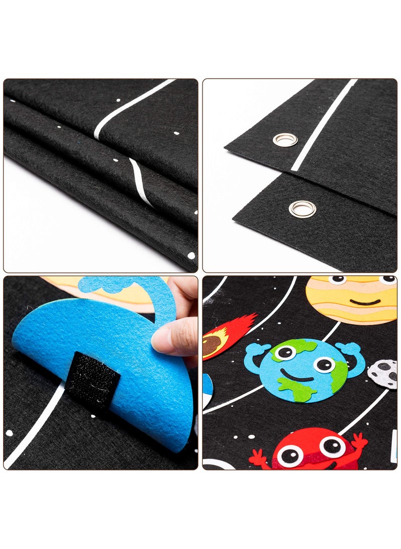 30Pcs Outer Space Felt Story Board Set Solar System Universe Storytelling Flannel Interactive Play Reusable Wall Hanging Gift for Boys Girls Without Letters - Image 3