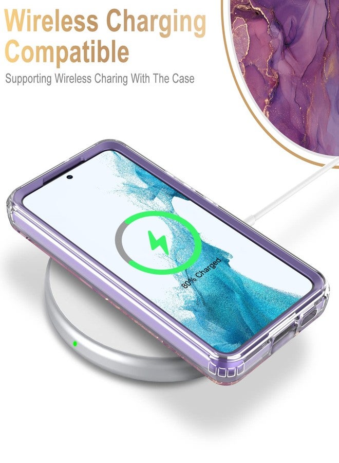 Esdot for Samsung Galaxy S23 Case,Military Grade Passing 21ft Drop Test,Rugged Cover with Fashionable Designs for Women Girls,Protective Phone Case for Galaxy S23 6.1" Glitter Purple Marble - Image 5
