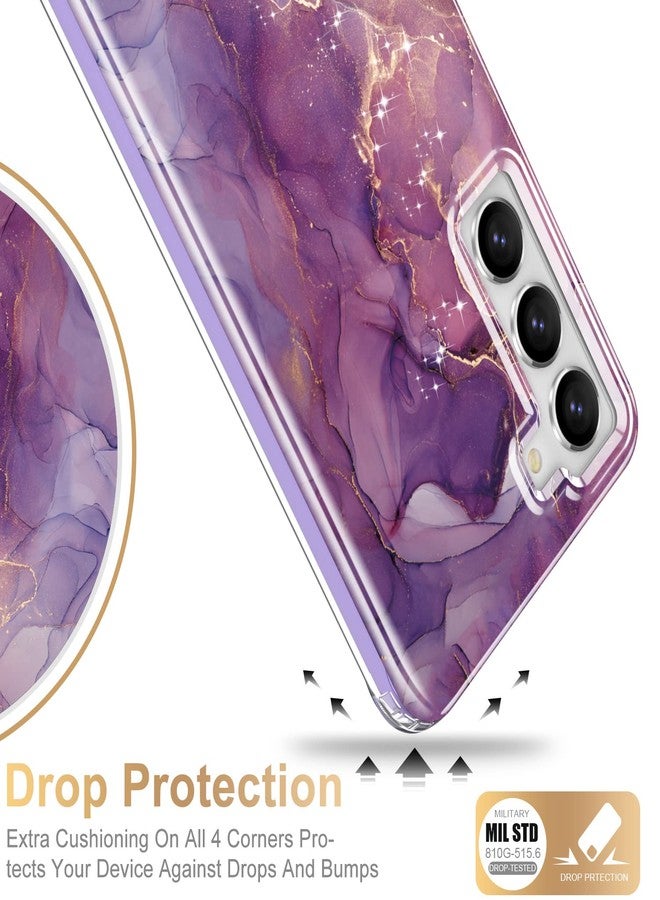 Esdot for Samsung Galaxy S23 Case,Military Grade Passing 21ft Drop Test,Rugged Cover with Fashionable Designs for Women Girls,Protective Phone Case for Galaxy S23 6.1" Glitter Purple Marble - Image 4