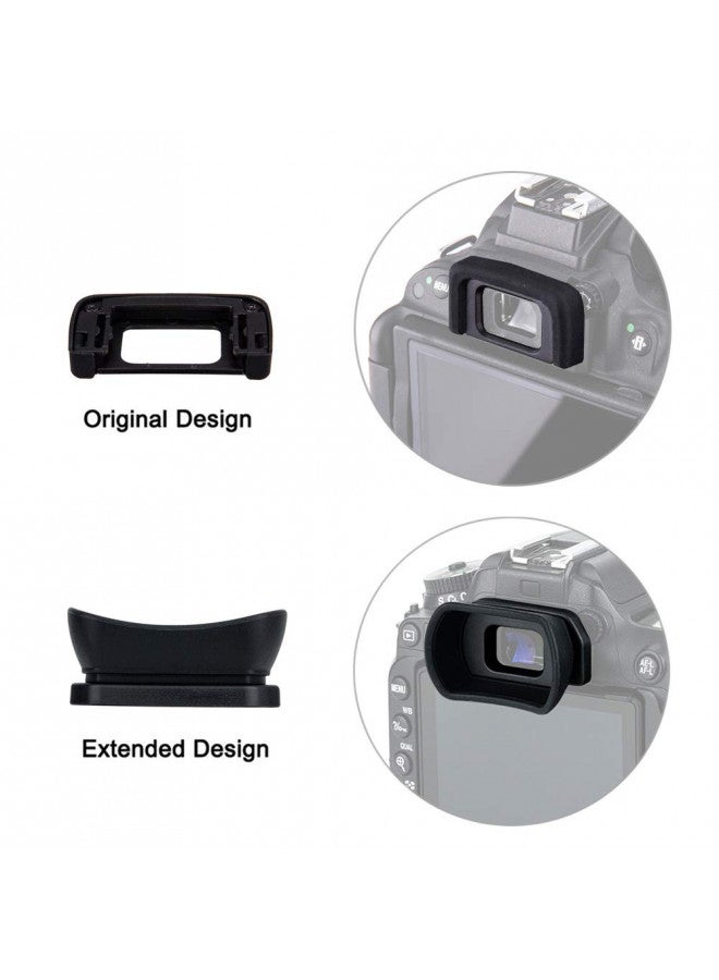 JJC 2 Types Viewfinder Eyecup Eyepiece for Nikon D780 D750 D610 D3500 D3400 D5600 D5500 D7500 D7200, Soft Long Design + Original Eyeshade Replaces Nikon DK-25/20/21/23/24/28 Eye Cup - Image 1