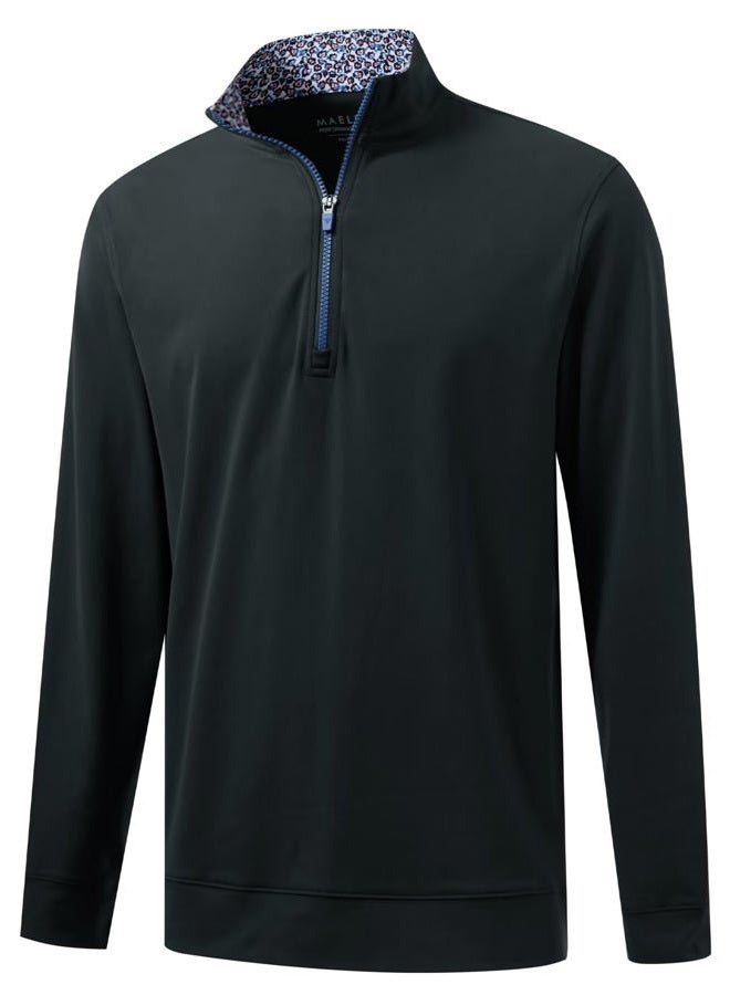 M MAELREG Men's Quarter Zip Pullover Lightweight Mock Neck Long Sleeve Midlayer Athletic Golf Half Zip Sweatshirt for Men, Dark Grey, XL - Image 1