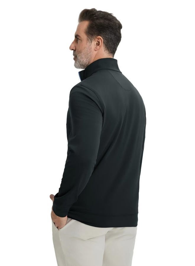 M MAELREG Men's Quarter Zip Pullover Lightweight Mock Neck Long Sleeve Midlayer Athletic Golf Half Zip Sweatshirt for Men, Dark Grey, XL - Image 5