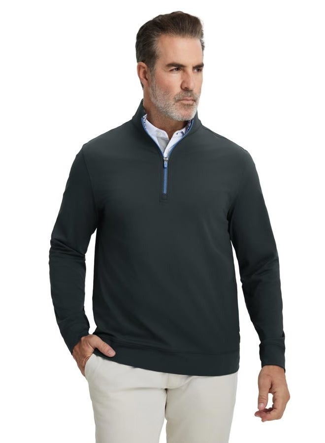 M MAELREG Men's Quarter Zip Pullover Lightweight Mock Neck Long Sleeve Midlayer Athletic Golf Half Zip Sweatshirt for Men, Dark Grey, XL - Image 2