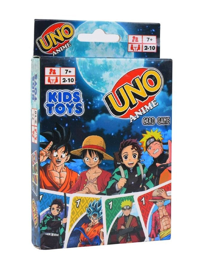 Kids Toys - Anime UNO Card Game, Anime Character Themed Collector Deck 112 Cards with Character Images, Including One Piece, Naruto, Dragon Ball, Demon Slayer 4 styles, Gift for Kid, Family and Adult Game Night - Image 1