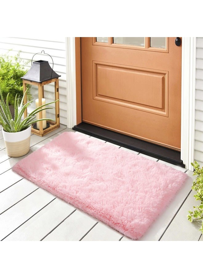 Noahas Fluffy Bedroom Rug Plush Fuzzy Rugs for Kids Room Living Room, Soft Shaggy Nursery Rug Furry Floor Carpet Modern Indoor Bedroom Decor for Boys Girls Room, 2x3 Feet, Pink - Image 2