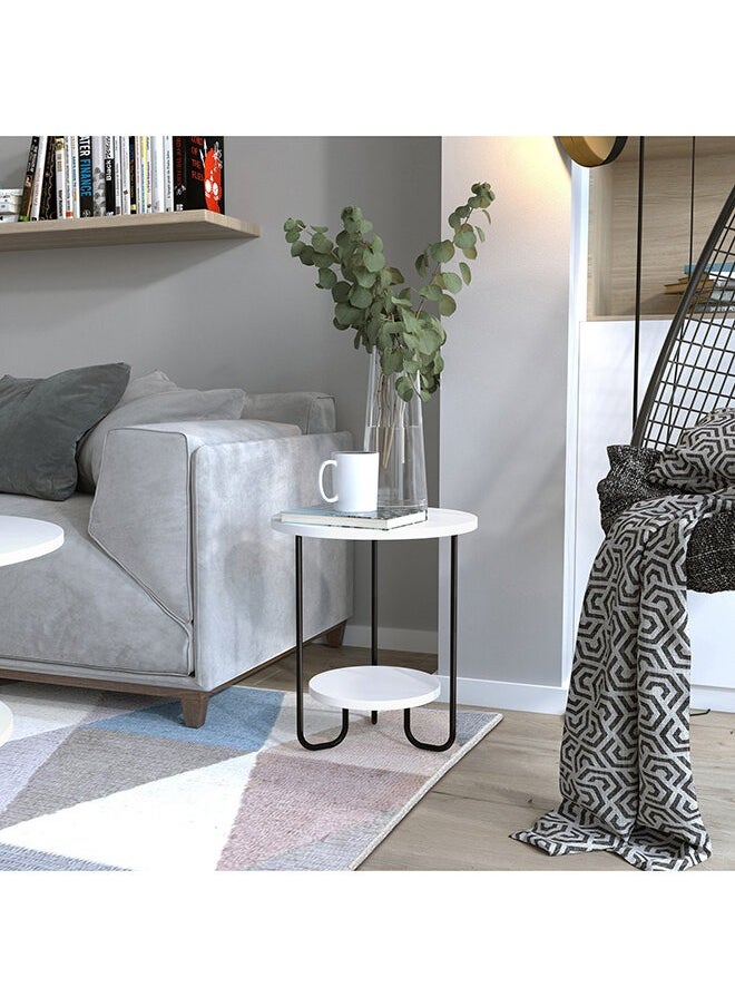 Mourah Home - Corro End Table - White  - 2 Years Warranty - Image 1