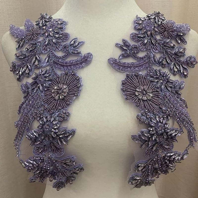 تطريزات زهور خرزية ذهبية لصقها على بقع للخياطة لتزيين أزياء الحرف اليدوية - Image 5