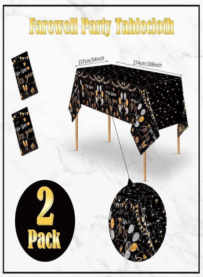 ABURRORI 187 Pcs Farewell Party Decorations Tableware Set, 24 Guests Glitter We Will Miss You Tablecloth Dinner Plates Dessert Plate Cup and Napkins for Retirement Going Away Bye Office Work Party Supplies - Image 4