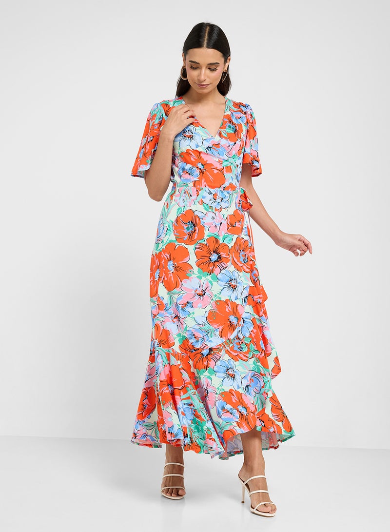 YAS Floral Print Dress - Image 4
