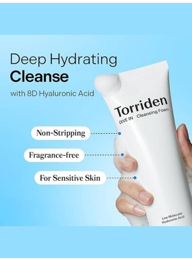 Torriden Dry & Dehydrated Skin Solution – Torriden Dive-In Cleansing Foam – Hydrating Low-pH Gel-to-Foam Cleanser for Deep Moisture & Gentle Daily Cleansing - Image 3
