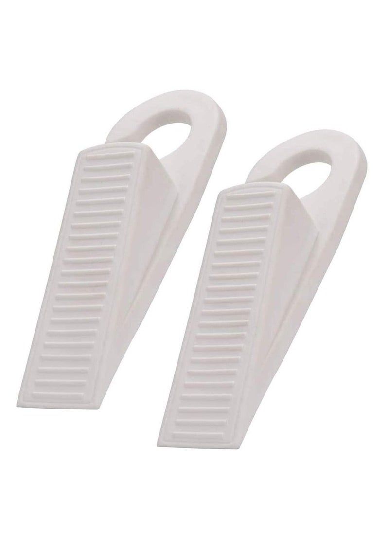 Generic Door Stopper, Rubber Hook Type Door Stopper, Door Stop Works on All Floor Surfaces, Control The Size of The Door Gaps and Prevent The Lock-Outs,1 Inch Thick, 2 Pack (White)  - Image 1