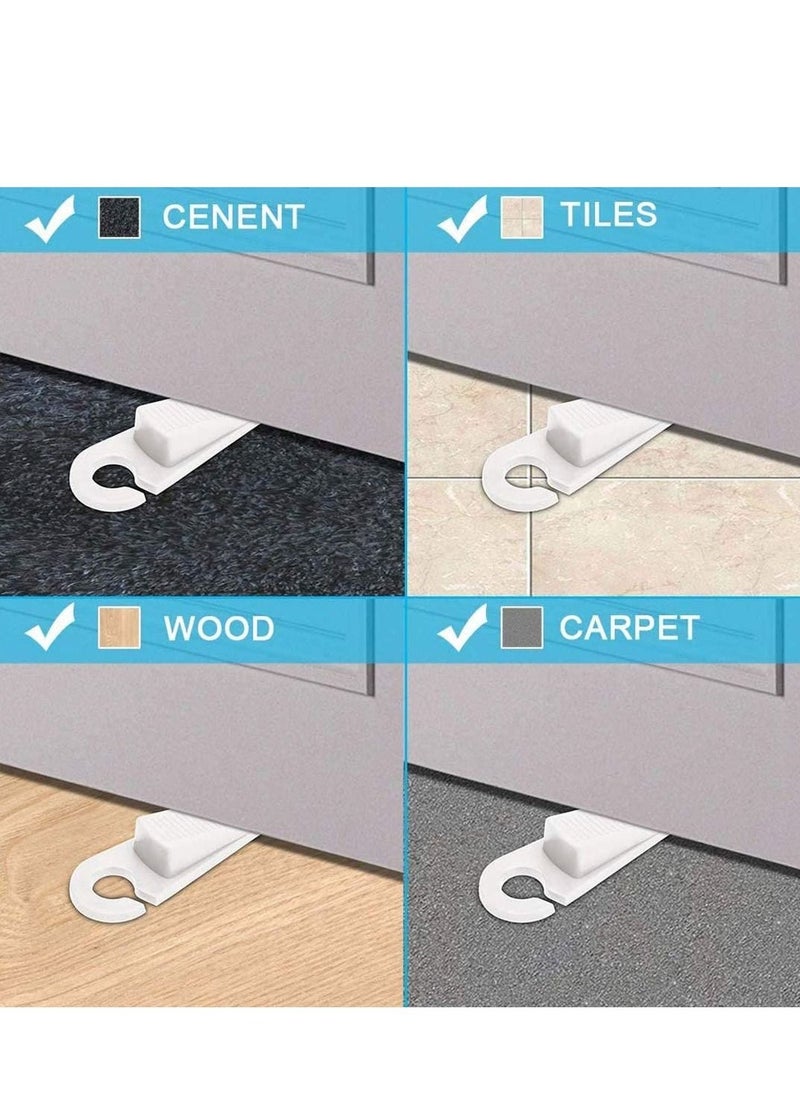 Generic Door Stopper, Rubber Hook Type Door Stopper, Door Stop Works on All Floor Surfaces, Control The Size of The Door Gaps and Prevent The Lock-Outs,1 Inch Thick, 2 Pack (White)  - Image 3