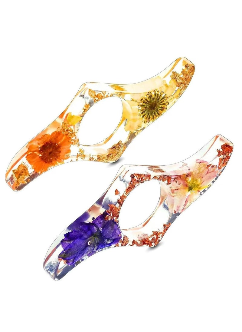 Oasisgalore 2 PCS Dried Flower Resin Book Bookmark Page Holder Reading Accessories for Gifts  - Image 1