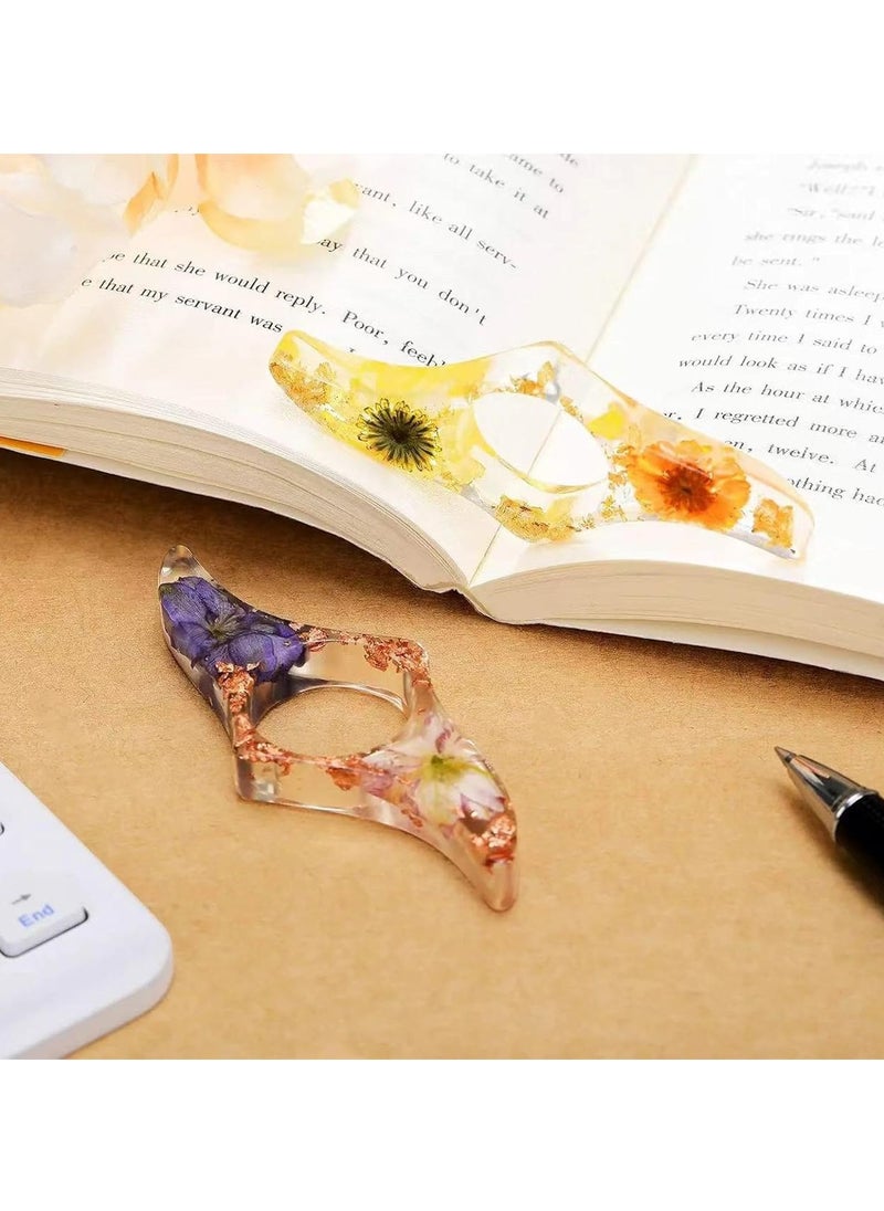 Oasisgalore 2 PCS Dried Flower Resin Book Bookmark Page Holder Reading Accessories for Gifts  - Image 4