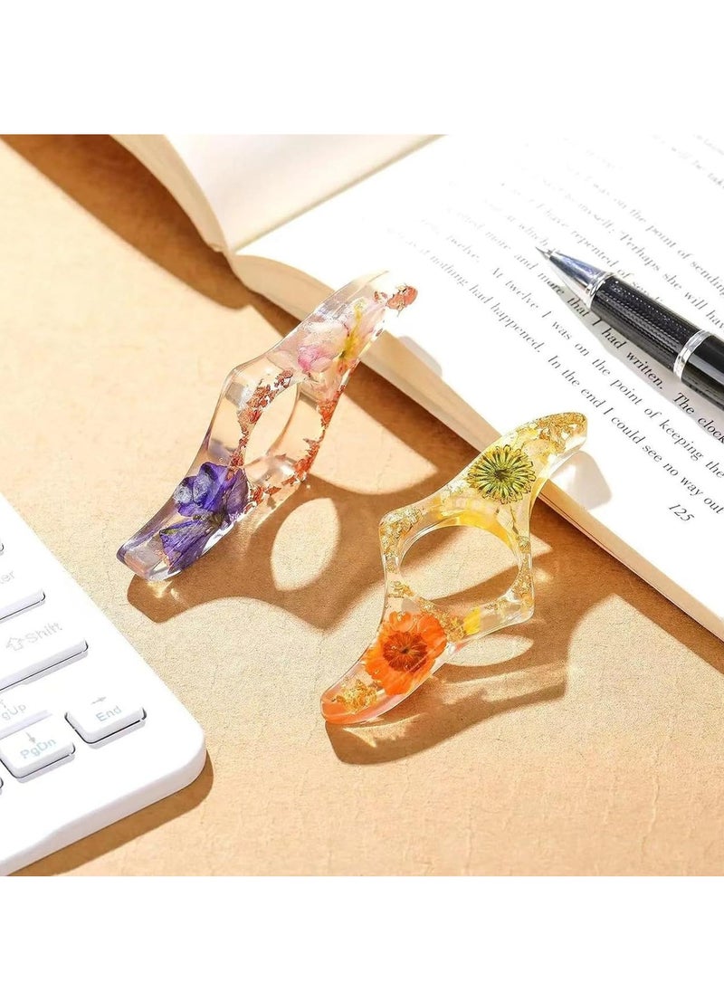 Oasisgalore 2 PCS Dried Flower Resin Book Bookmark Page Holder Reading Accessories for Gifts  - Image 5