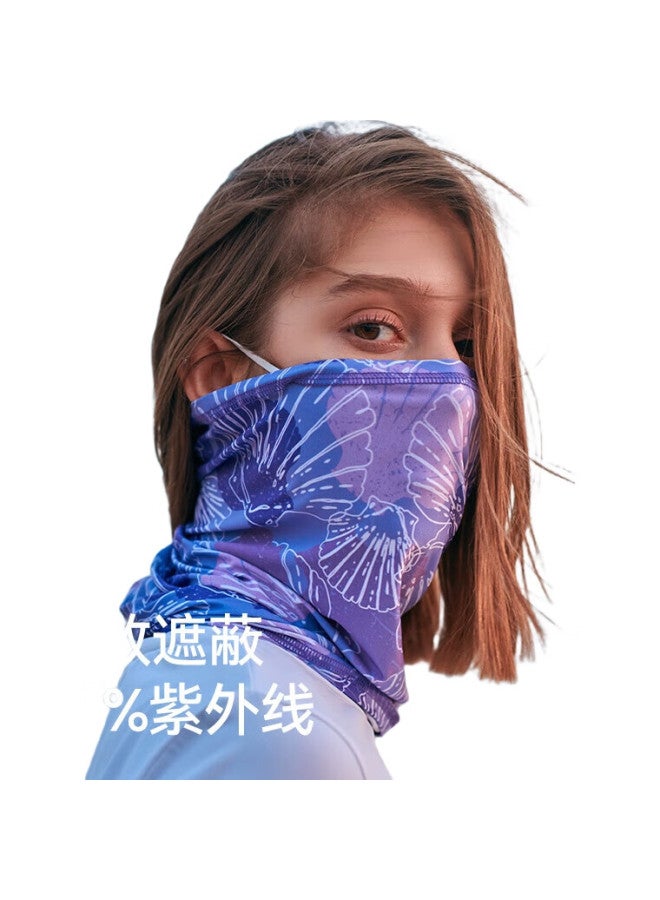 PELLIOT Sun Protection Face Mask For Men And Women, Ice Silk Headscarf, Outdoor Cycling Neck Gaiter, Multifunctional Sand-Proof Mask 16023203 Light Purple - Image 3