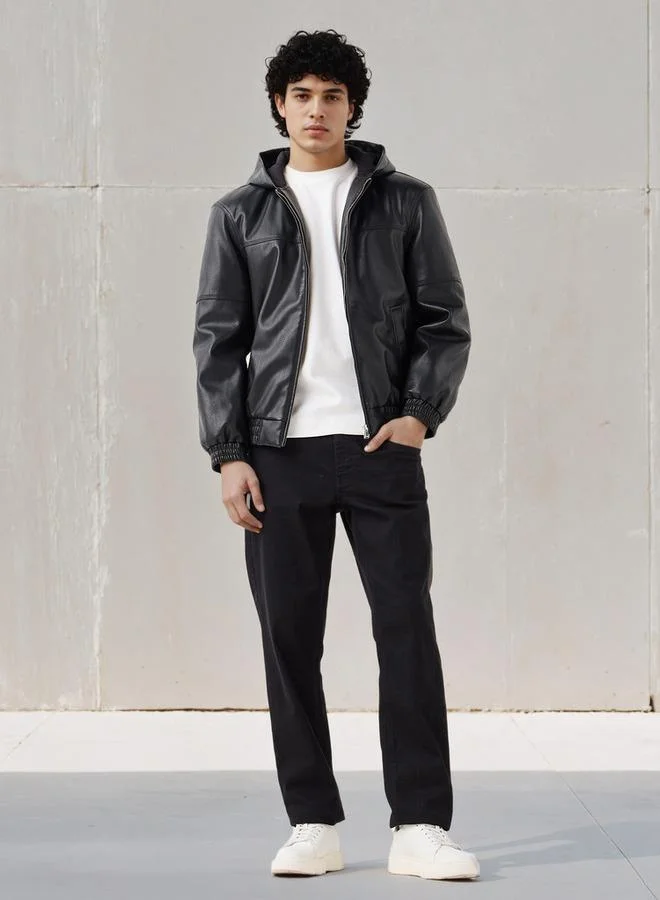 Lee Cooper Lee Cooper Men Regular Fit Hooded Bomber Jacket