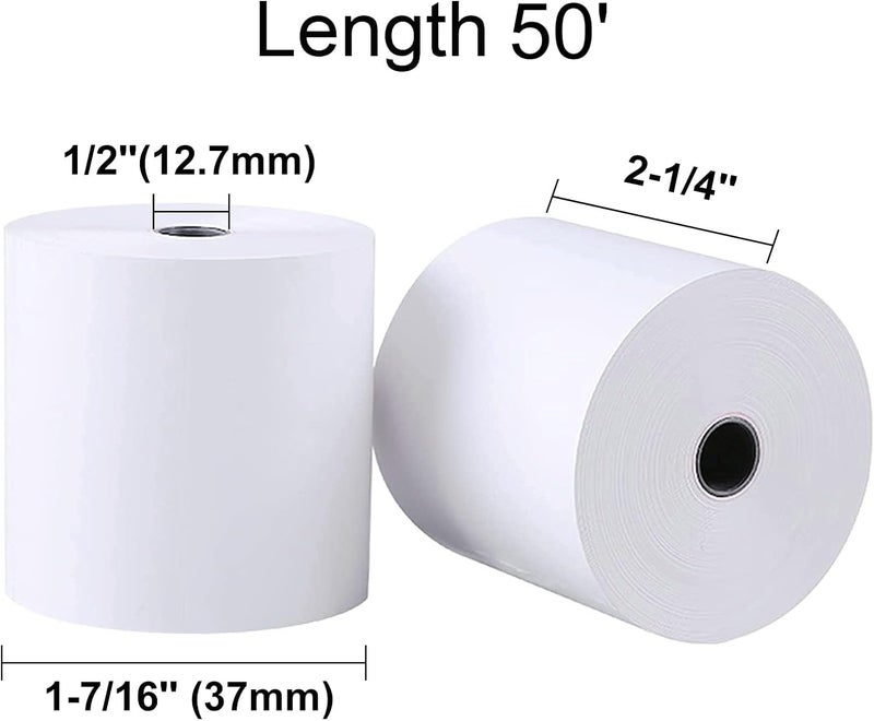 LabelMore (200 Rolls) 2 1/4" X 50' Thermal Receipt Paper, Credit Card Paper Rolls Thermal, Cash Register Roll, Premium Pos Printer Paper - Image 2
