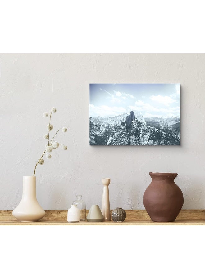 Wall26 Canvas Print Wall Art Washed Out Blue Duotone Mountain Landscape Nature Wilderness Photography Modern Art Rustic Scenic Colorful Multicolor for Living Room, Bedroom, Office - 24"x36" - Image 3