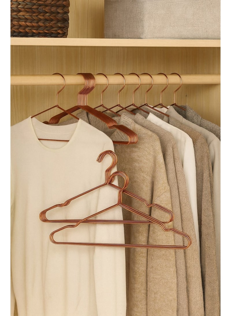 Harmony Homes Iron Steel Clothes Hangers| Metal Hangers for Coats, Suits, Dresses, Abayas & Shirts, Durable Non-Slip Design for Wardrobe Organization| Brown| pack of 10 - Image 1