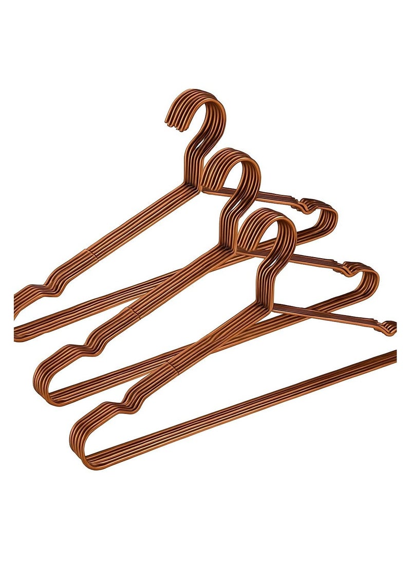 Harmony Homes Iron Steel Clothes Hangers| Metal Hangers for Coats, Suits, Dresses, Abayas & Shirts, Durable Non-Slip Design for Wardrobe Organization| Brown| pack of 10 - Image 2